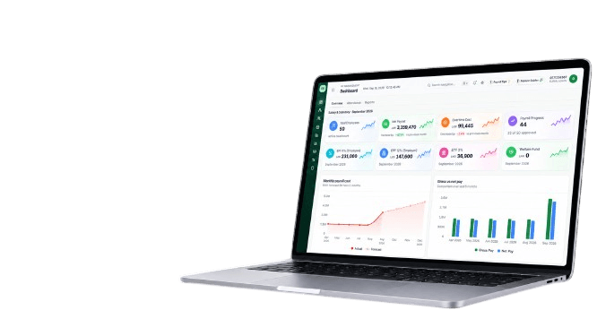 Dart Smart Payroll dashboard on a laptop
